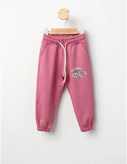 Pantaloni trening ENJOY THE VIBES roz pal