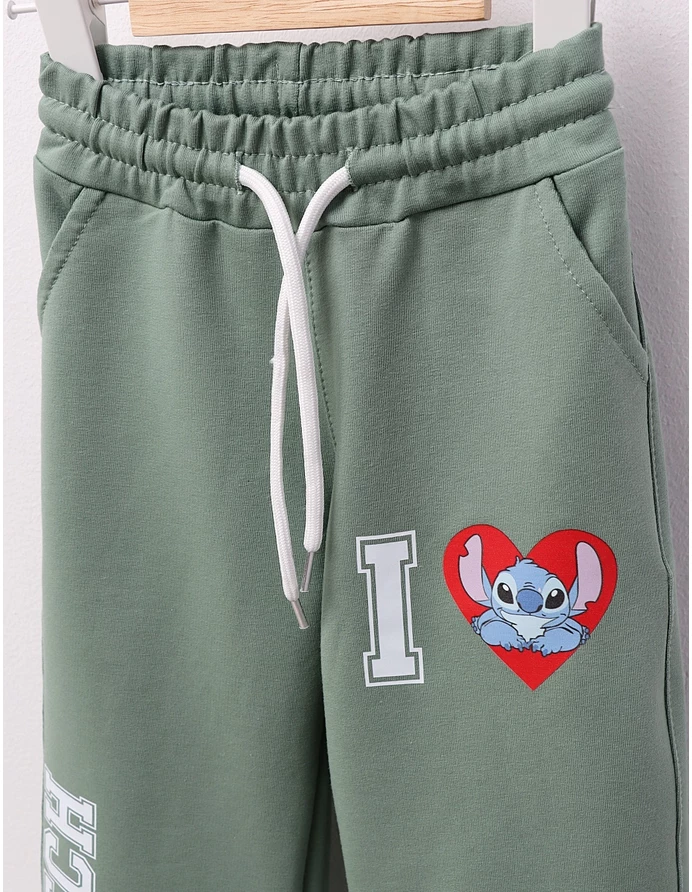 Pantaloni trening STITCH drepti, verde picture - 2