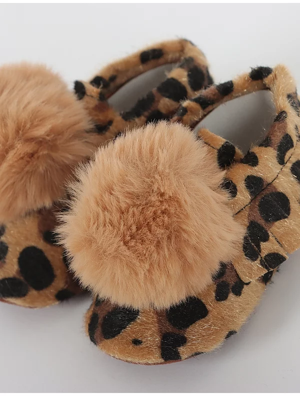 Pantofiori ciucuras-franjuri leopard