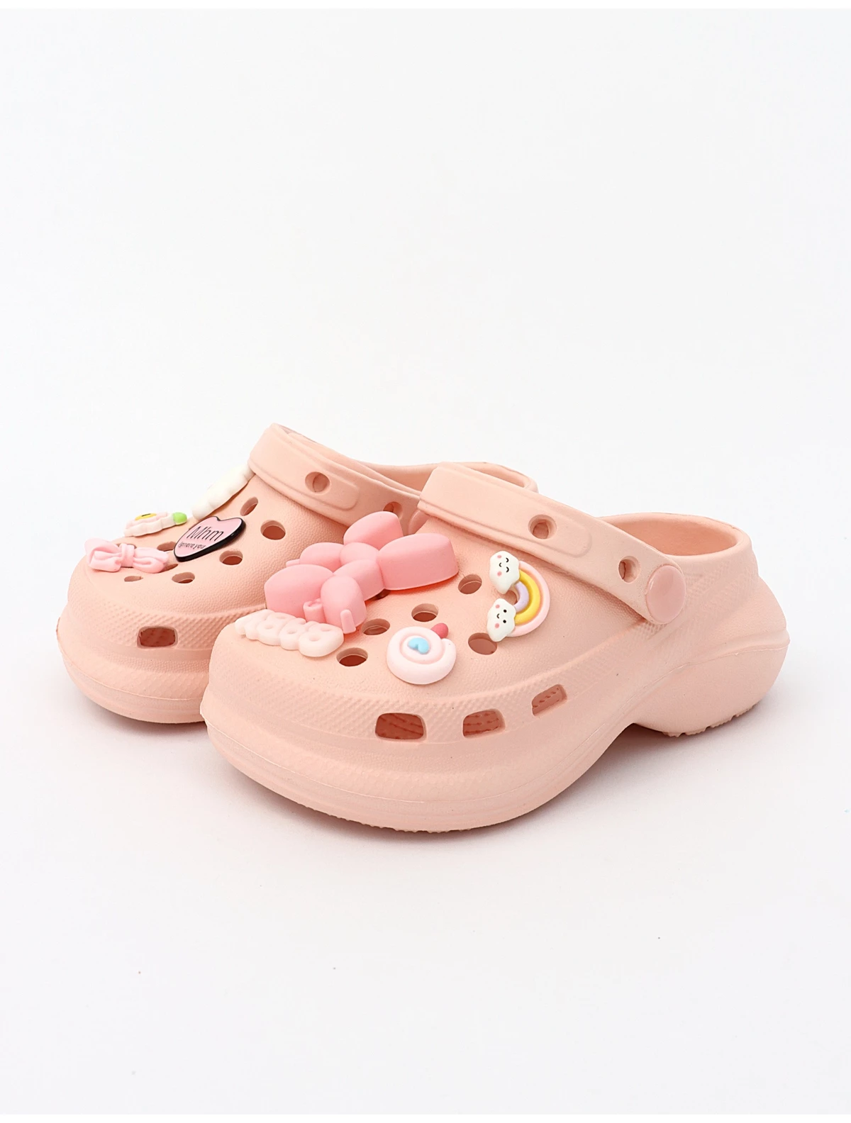 Papuci de spuma + Jibbtz Mhm roz
