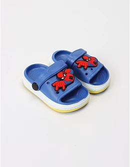 Papuci de spuma + Jibbtz SpiderMan albastru