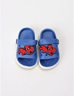 Papuci de spuma + Jibbtz SpiderMan albastru