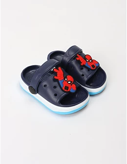 Papuci de spuma + Jibbtz SpiderMan bleumarin