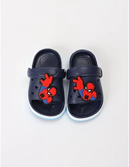 Papuci de spuma + Jibbtz SpiderMan bleumarin