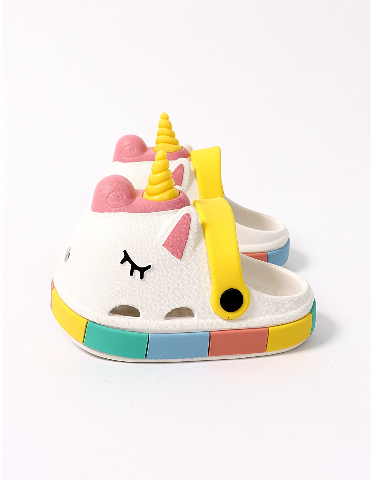 Papuci de spuma Unicorn model alb
