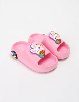Papuci spuma Bunny, cu roz