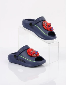 Papuci spuma Jibbtz rotativ Spider-Man, bleumarin