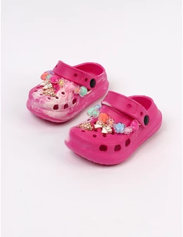 Papuci spuma usori Jibbtz Jewelry, ciclam