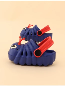 Papuci stil Crocs Worm albastru-inchis 2