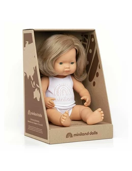 Papusa educativa 38 cm Fetita caucaziana blond inchis 2