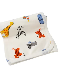 Patura bumbac girafe alb