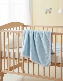 Paturica Minky dubla Stelute, albastru