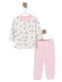 Pijama alb-roz ursuleti 1