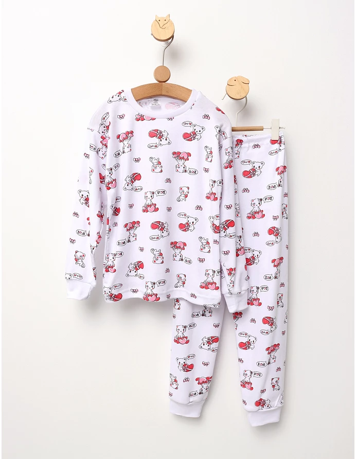 Pijama bbc ML Romania Love U alb-rosu picture - 3