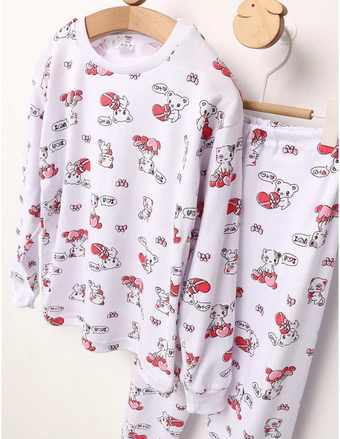 Pijama bbc ML Romania Love U alb-rosu picture - 5