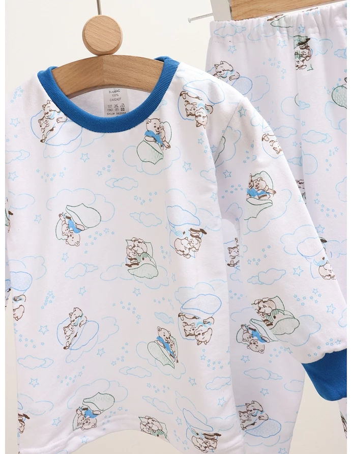 Pijama bbc ML Romania, Mama Bear, alb-albastru picture - 2