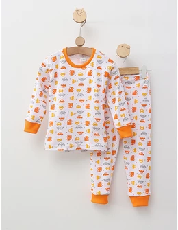 Pijama bbc ML Romania Masinute portocaliu