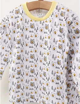 Pijama bbc ML Romania WILD alb-galben