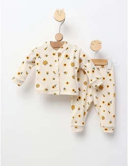 Pijama bebe, Albinute, model crem