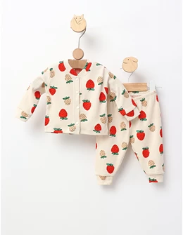 Pijama bebe, Capsunele, model crem
