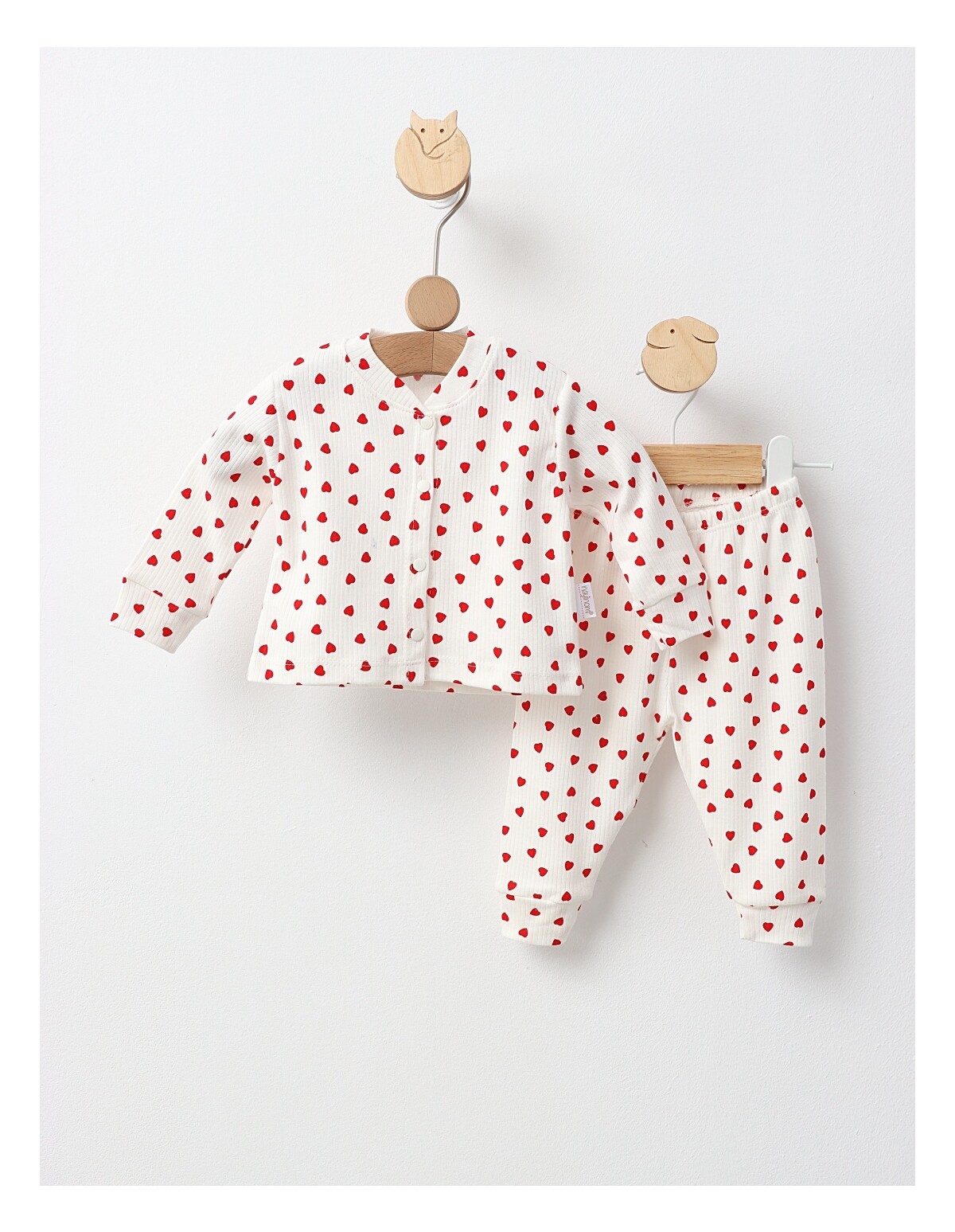 Pijama bebe, Mini Hearts, model alb