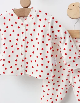 Pijama bebe, Mini Hearts, model alb