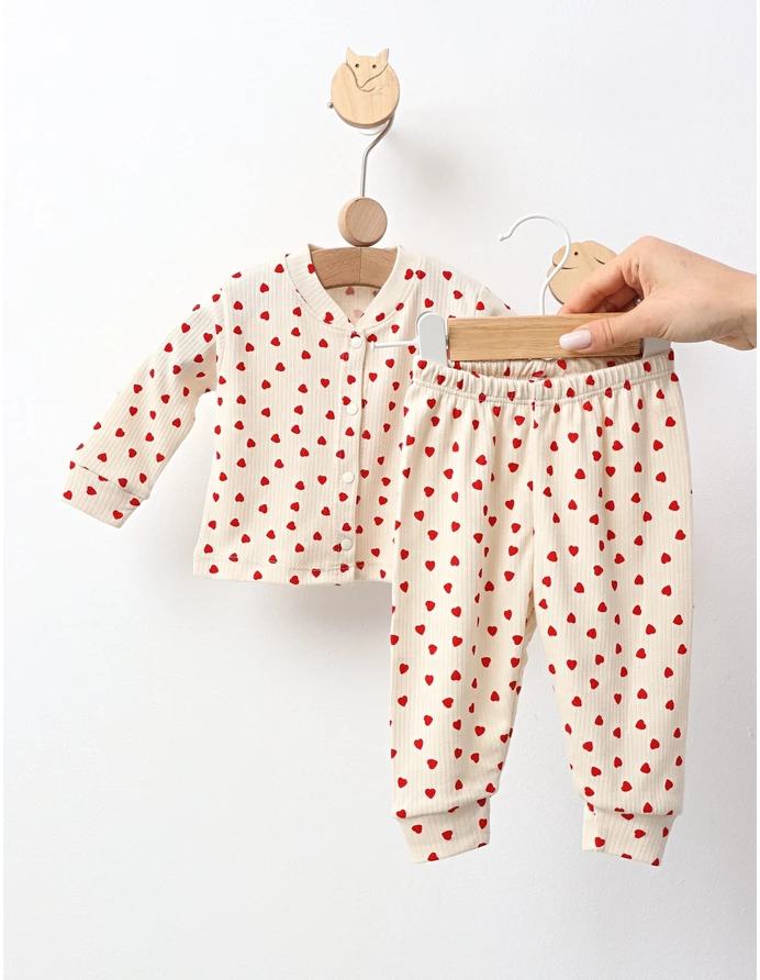 Pijama bebe, Mini Hearts, model crem picture - 3