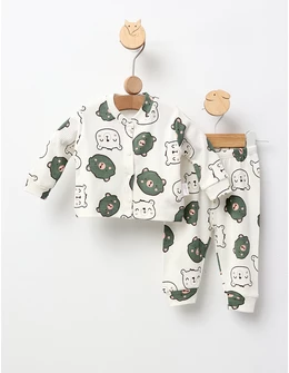 Pijama bebe, Ursuleti, model verde