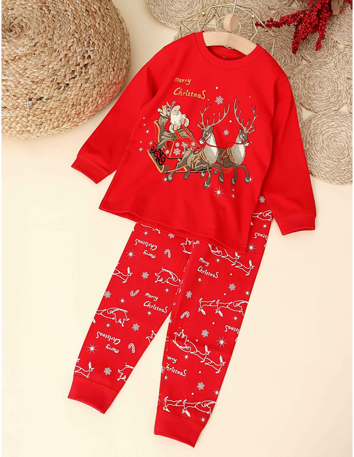Pijama Christmas Vine Mosu rosu