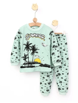 Pijama copii Summer model verde 98 (24-36 luni)