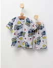 Pijama de vara gri-albastru Excavatoare picture - 1