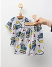 Pijama de vara gri-albastru Excavatoare picture - 3