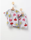 Pijama de vara gri cu floricele picture - 1