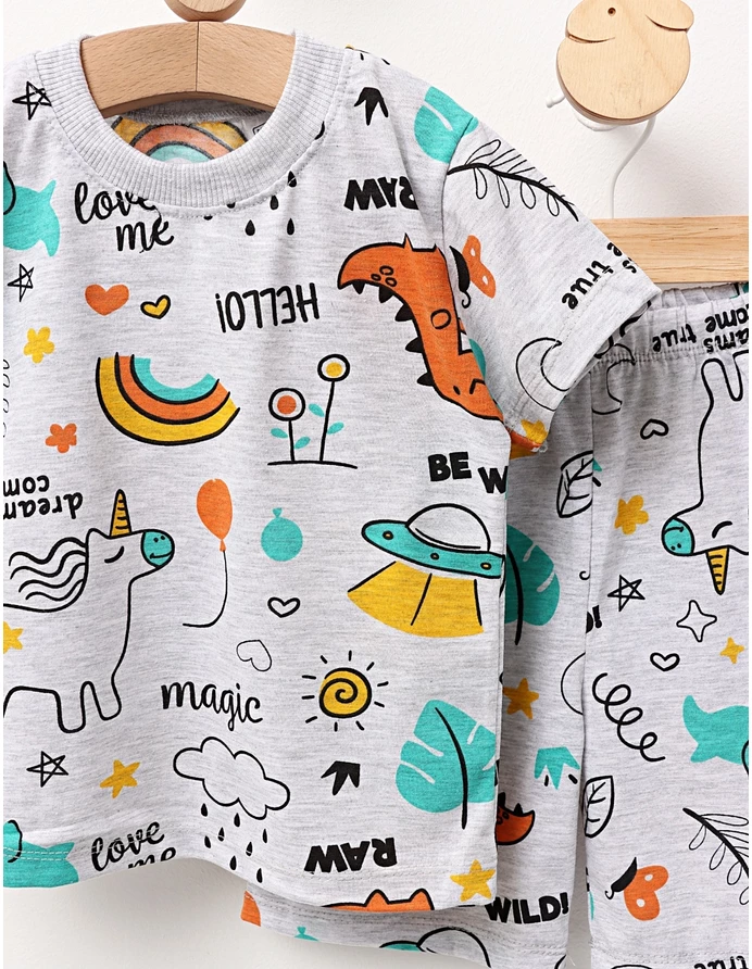 Pijama de vara gri dino Hello!!! picture - 2