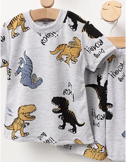 Pijama de vara gri dino ROAR