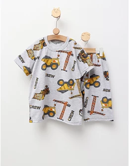 Pijama de vara gri-galben, Construction Crew