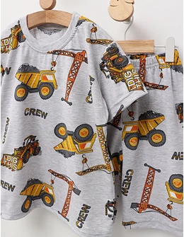 Pijama de vara gri-galben, Construction Crew