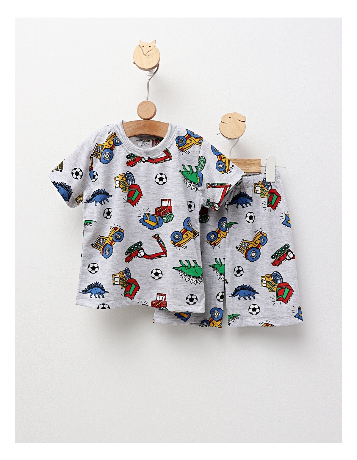 Pijama de vara gri-multicolor Buldozer