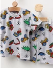 Pijama de vara gri-multicolor Buldozer picture - 2