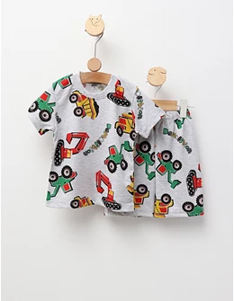 Pijama de vara gri-multicolor Demolition