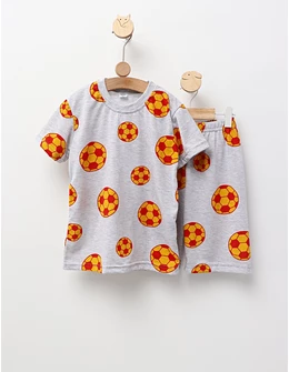 Pijama de vara gri-rosu, Fotbal