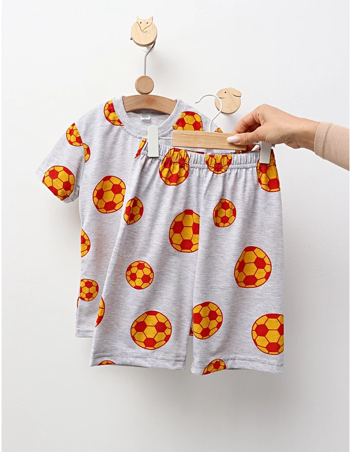 Pijama de vara gri-rosu, Fotbal picture - 3