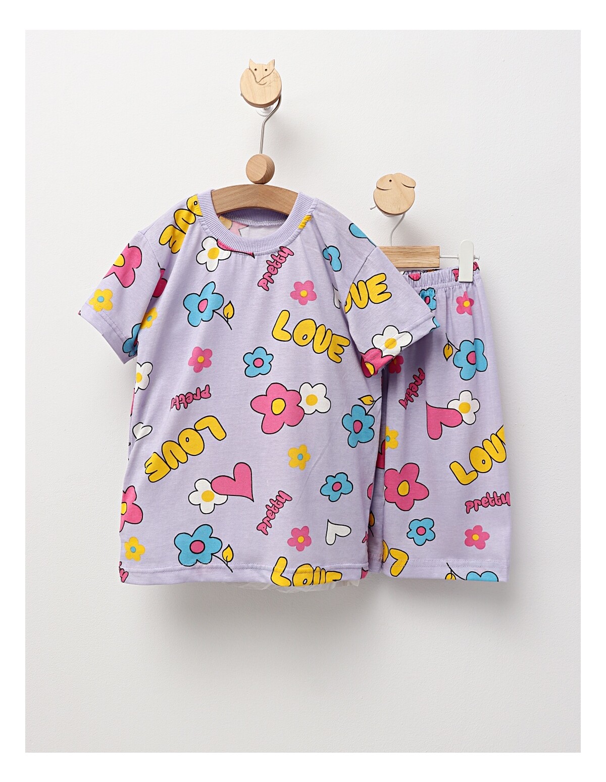 Pijama de vara Love, cu mov