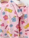 Pijama de vara Love, cu roz picture - 2