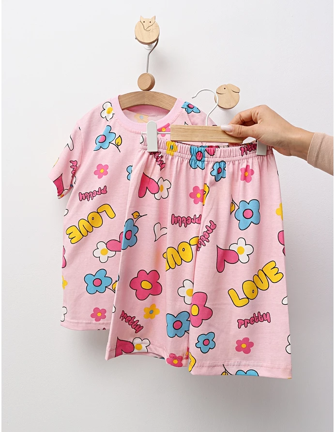 Pijama de vara Love, cu roz picture - 3