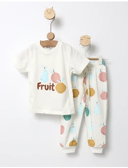 Pijama fetite Fruit alb 1