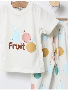 Pijama fetite Fruit alb 2