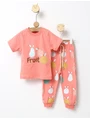 Pijama fetite Fruit corai picture - 1