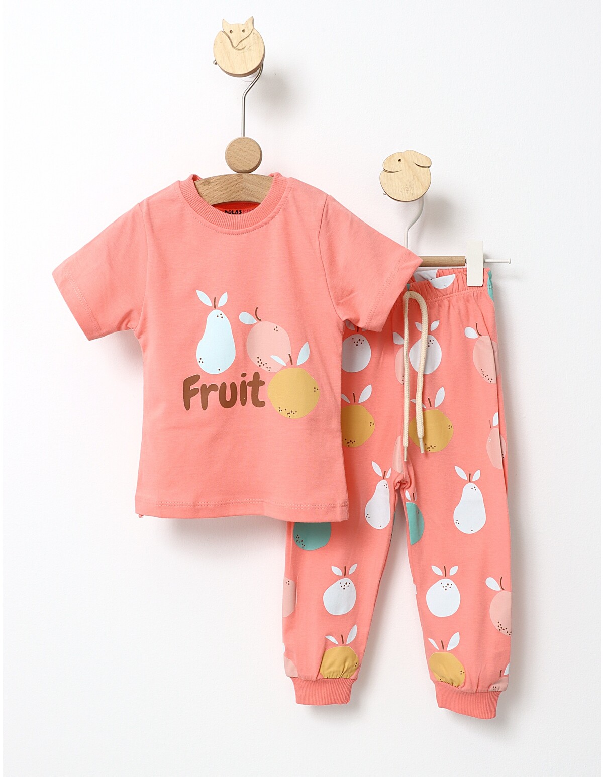 Pijama fetite Fruit corai