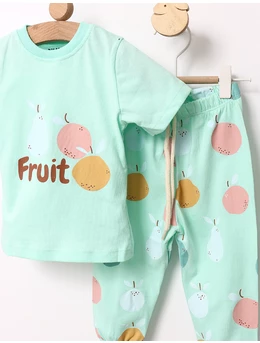 Pijama fetite Fruit verde 2